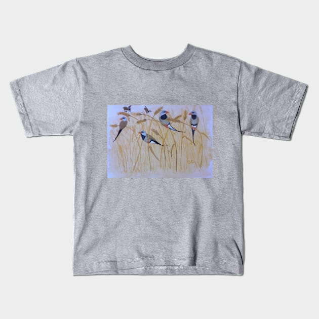 Australian Long-Tailed Finches Kids T-Shirt by GarryGreenwood